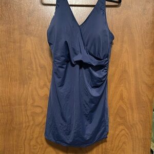 Elegant Navy Blue Swimdress Denim and Co. 18W